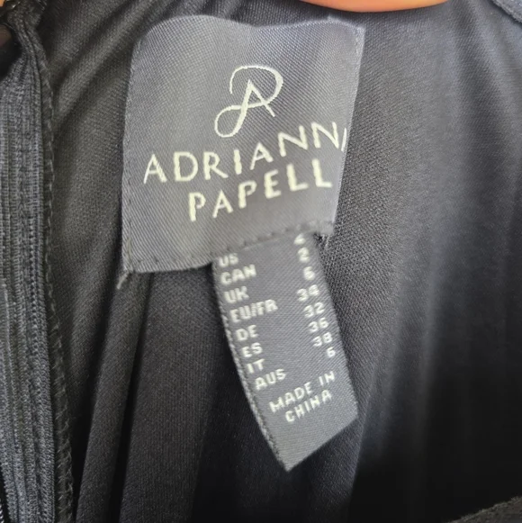 Adrianna Papell Women Jumpsuit Sz 2 Black Chiffon Ruffle Wide Leg NWT Cocktail - Picture 7 of 11